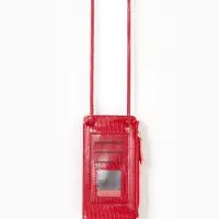 Сумка на магните, с длинным ремнём, однотонная, 10&times;2.5&times;20 см, красная