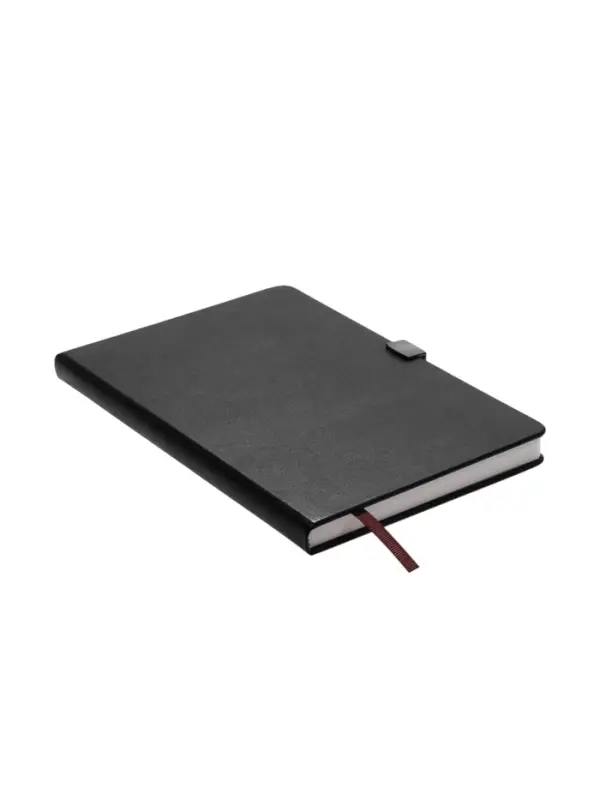 Ежедневник недатированный формат А5, с хлястиком, 80л, линия, пвх, Черный