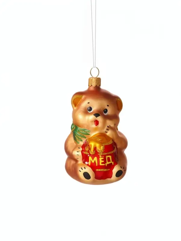 Ёлочная игрушка &laquo;Мишка с мёдом&raquo;, h=7.8 см