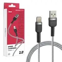 Кабель BX-7 USB на Lightning 1m 2A ISA серо-черный