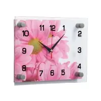 Часы настенные: Цветы, бесшумные, 20&times;26 см