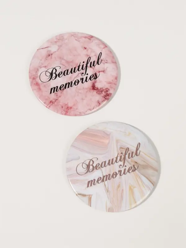 Зеркало карманное «Мрамор», d=7 см, МИКС