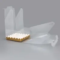 PVC Коробка для бенто - торта, прозрачная, 16&times;16&times;18 см