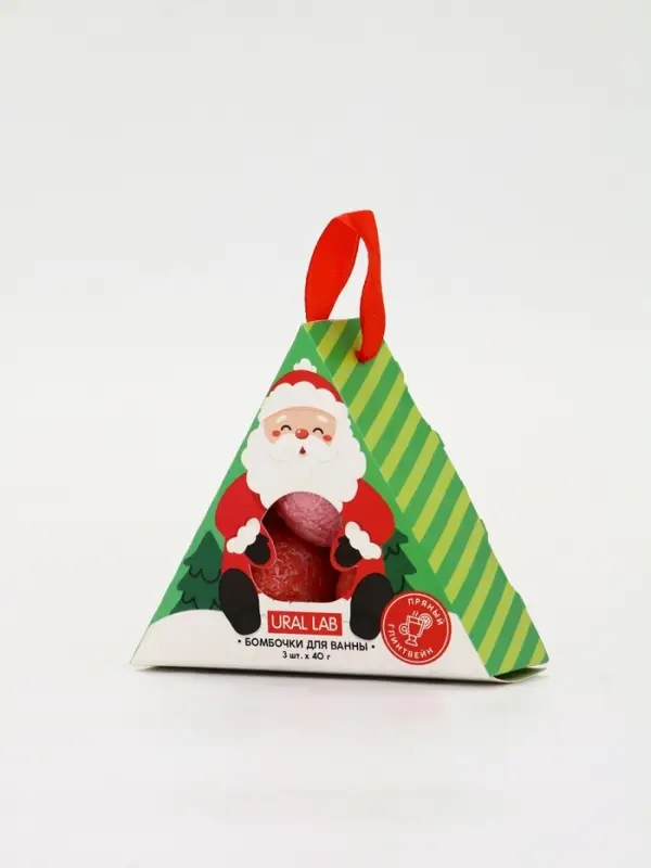 Бомбочки для ванны «Санта», набор 3 шт х 40 г, пряный глинтвейн, URAL LAB Бомбочки для ванны «Санта», набор 3 шт х 40 г, пряный глинтвейн, URAL LAB