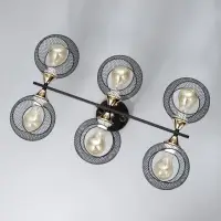 Светильник потолочный BayerLux &laquo;Эстэт&raquo;, люстра 6хЕ27, 40 Вт, чёрный, 58&times;36&times;23.5 см