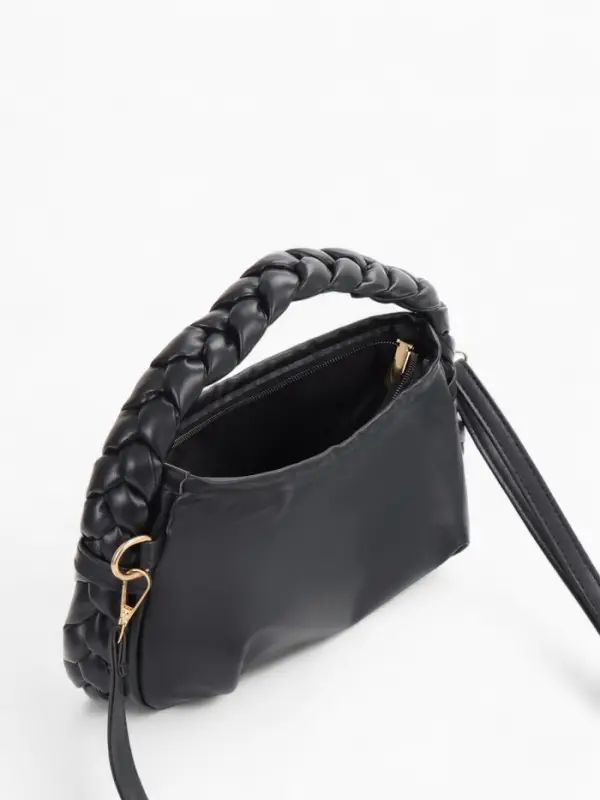 Сумка женская багет на молнии, 24&times;6&times;15.5 см, чёрная