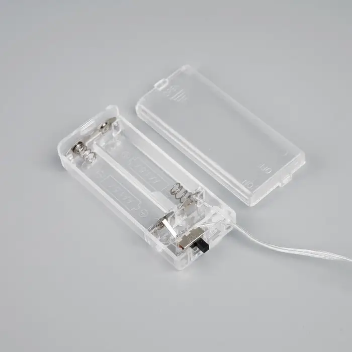 Гирлянда &laquo;Нить&raquo; 2 м роса с насадками &laquo;Прищепки-ёлочки&raquo;, IP20, серебристая нить, 20 LED, батарейки ААх2 (не в комплекте), свечение тёплое белое