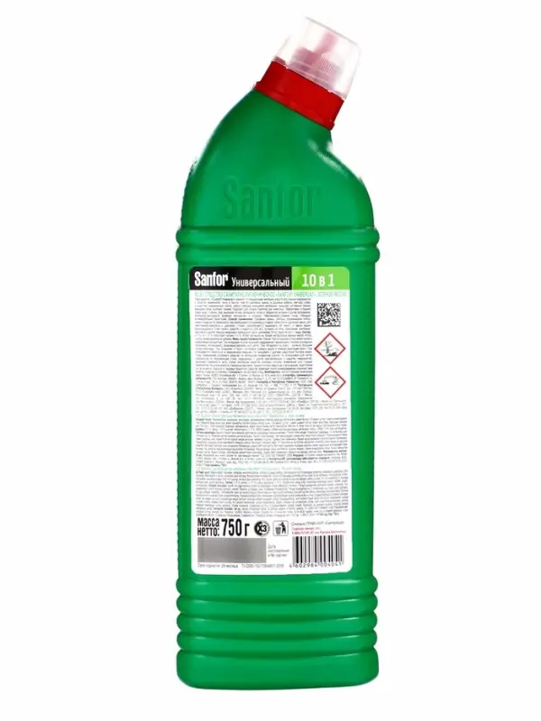 Чистящее средство Sanfor &laquo;Зеленое яблоко&raquo;, антимикробный, гель, универсальное, 750 мл