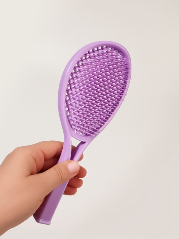 Расческа массажная овал ДЛЯ СУШКИ ВОЛОС 24*10см фиолет подвес QF