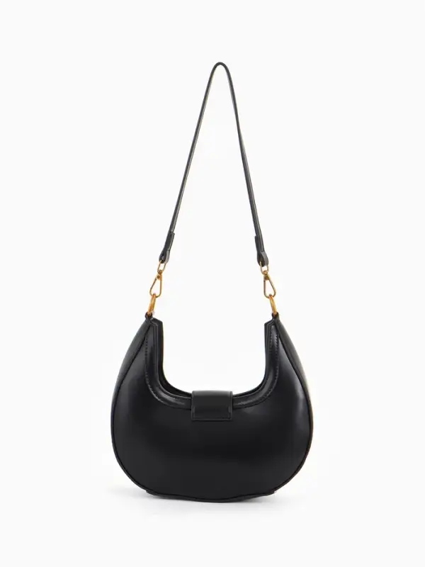 Сумка женская багет TEXTURA на молнии, 24&times;6.5&times;13 см, чёрная