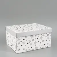 Коробка складная &laquo;Серые звёзды&raquo;, 31 х 25,6 х 16 см
