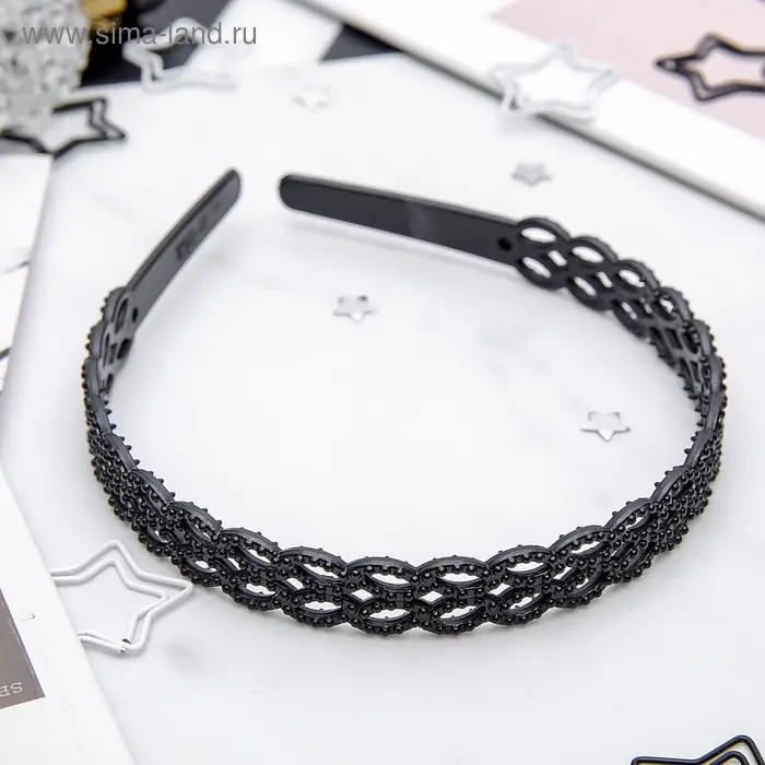 Ободок для волос Ободок для волос "Ночка" цветение, 1,5 см, чёрный