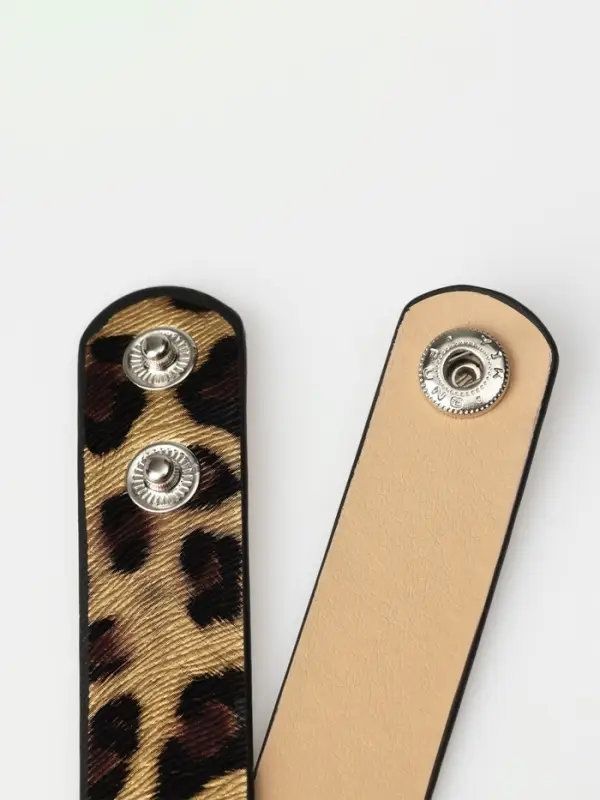 Браслет кожаный &laquo;Сафари. Леопард&raquo;, 22 см, чёрный, золотой