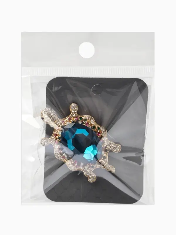 Брошь &laquo;Черепаха&raquo; морская, цветная в золоте