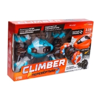 Перевёртыш радиоуправляемый CLIMBER, 1:16, 4WD, световые эффекты, работает от аккумулятора, цвет синий