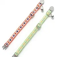 Набор ошейников для кошек &laquo;По-полюшку&raquo;, 30&times;1 см, розовый, зелёный