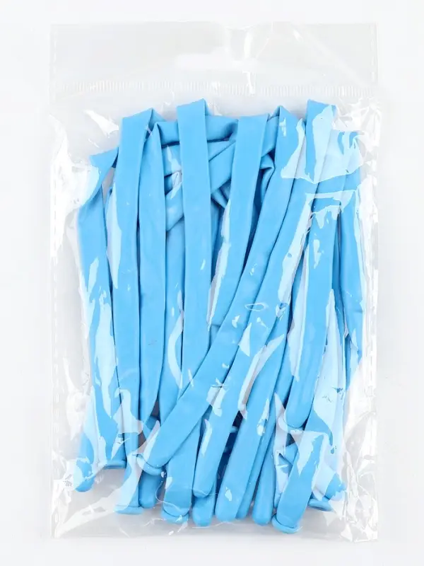 Воздушные шары для моделирования 125 см, d=5 см, 10 шт., голубые Воздушные шары для моделирования 125 см, d=5 см, 10 шт., голубые