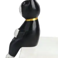 Сувенир &laquo;Кот сидячий&raquo;, 5&times;6&times;15 см, дерево, чёрный