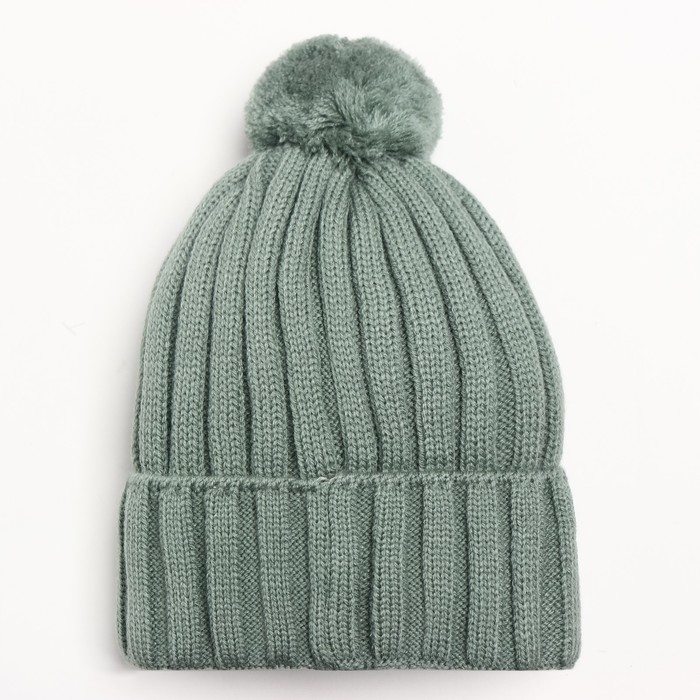 Шапка детская, цвет светло серо-зелёный, размер 47-50