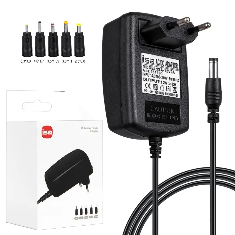 Блок питания 12V 2A 5.5*2.5 сетевой с адаптерами ISA (200шт/кор) Блок питания 12V 2A 5.5*2.5 сетевой с адаптерами ISA (200шт/кор)