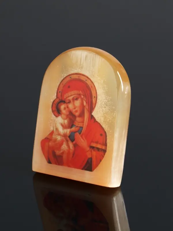 Владимирская икона Божией Матери, 6х5 см, селенит Владимирская икона Божией Матери, 6х5 см, селенит