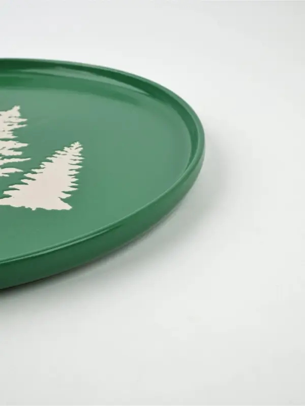 Блюдо новогоднее &laquo;Зимний лес&raquo;, d=27.3 см, ручная работа