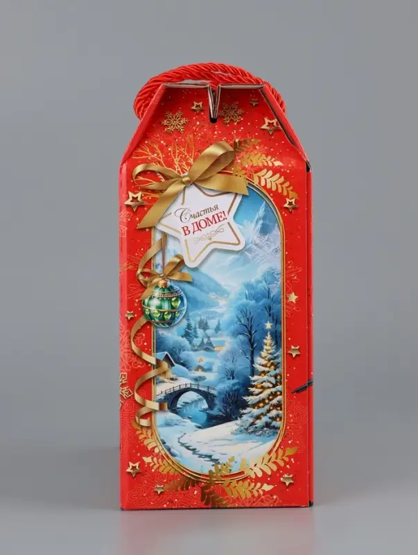 Коробка подарочная складная Коробка подарочная складная "Снегири" 23 х 10 х 23 см