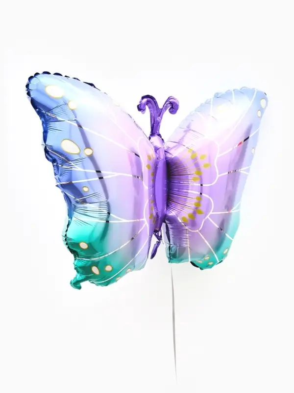 Воздушный шар фольгированный 32" &laquo;Бабочка&raquo; цвет фиолетовый металлик