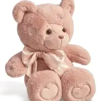 Мягкая игрушка "Медведь Ляля, с бантом", цвет пудровый, 25 см МЛяля/25/131-3