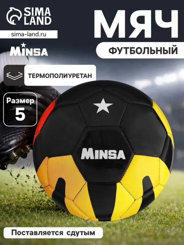 Футбольный мяч MINSA, машинная сшивка, 32 панели, р. 5, TPU