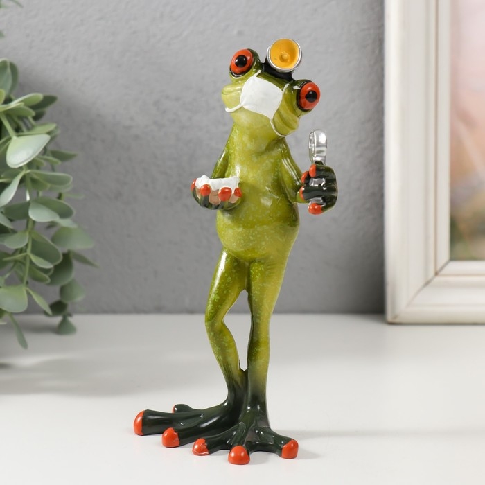 Сувенир полистоун лак Сувенир полистоун лак "Лягуха - Доктор" 16х6х5,5 см