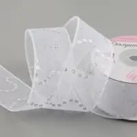 Лента декоративная &laquo;Пайетки&raquo;, 40 мм, 9&plusmn;0.5 м, белая №1