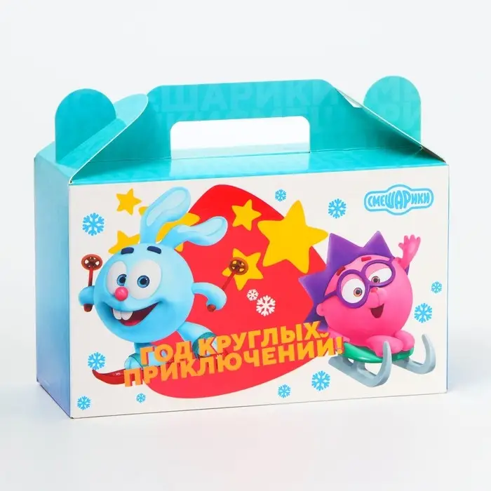 Подарочная коробка Новогодняя Подарочек малый «Смешарики» лицензия 17.5×7×10.5 см (+3.5 см). Подарочная коробка Новогодняя Подарочек малый «Смешарики» лицензия 17.5×7×10.5 см (+3.5 см).