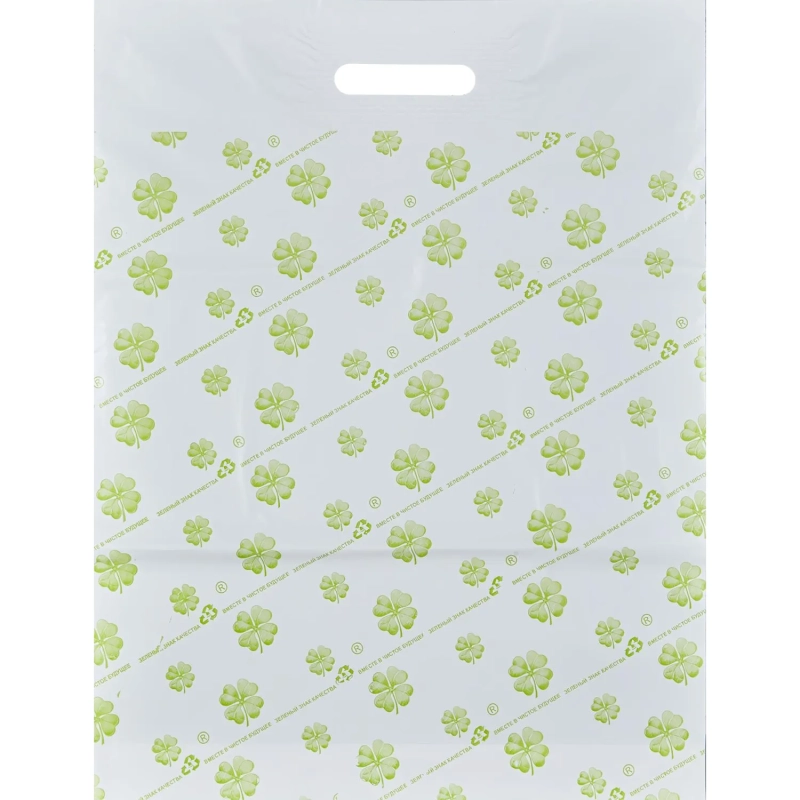 Пакет с вырубной ручкой 38*54 см, 55 мкм, с рисунком, 50 шт/уп.