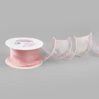 Лента капроновая &laquo;Волна&raquo;, 50 мм, 10&plusmn;1 м, розовая