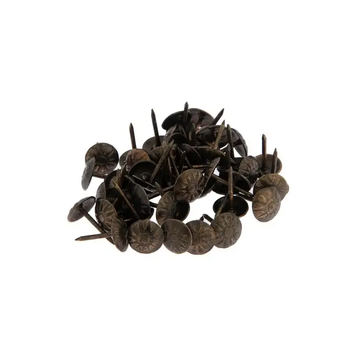 Гвозди ТУНДРА, декоративные, обивочные, фактурные, 11×16 мм, бронза, фасовка 50 шт. Гвозди ТУНДРА, декоративные, обивочные, фактурные, 11×16 мм, бронза, фасовка 50 шт.