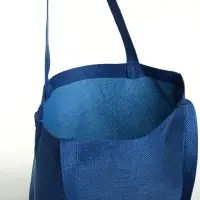 Сумка текстильная шопер без застёжки, 33&times;0.5&times;38 см, синяя