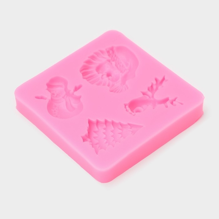 Молд новогодний «Новогодний антураж», силикон, 7,5×7,2 см Молд новогодний «Новогодний антураж», силикон, 7,5×7,2 см