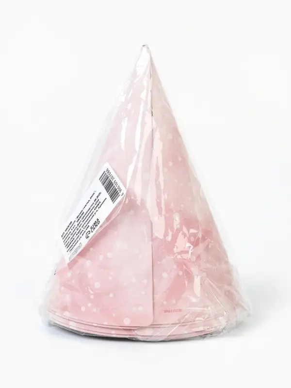 Набор колпаков праздничных «Желаю счастья, ёжик», цвет розовый, 6 шт Набор колпаков праздничных «Желаю счастья, ёжик», цвет розовый, 6 шт