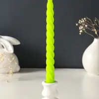 Набор свечей витых, 2.3&times;24.5 см, 5 ч, 50 г, 2 шт., зелёный, в подарочной коробке