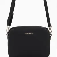 Сумка женская кросс-боди TEXTURA на молнии, 20&times;7&times;15 см, чёрная