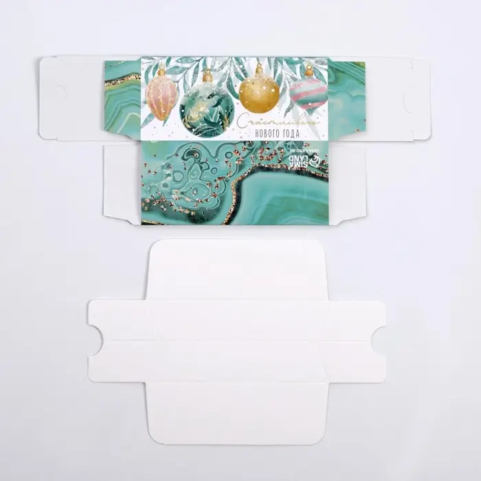 Коробка новогодняя для макарун &laquo;Счастливого Нового года&raquo; 12&times;5.5&times;5.5 см