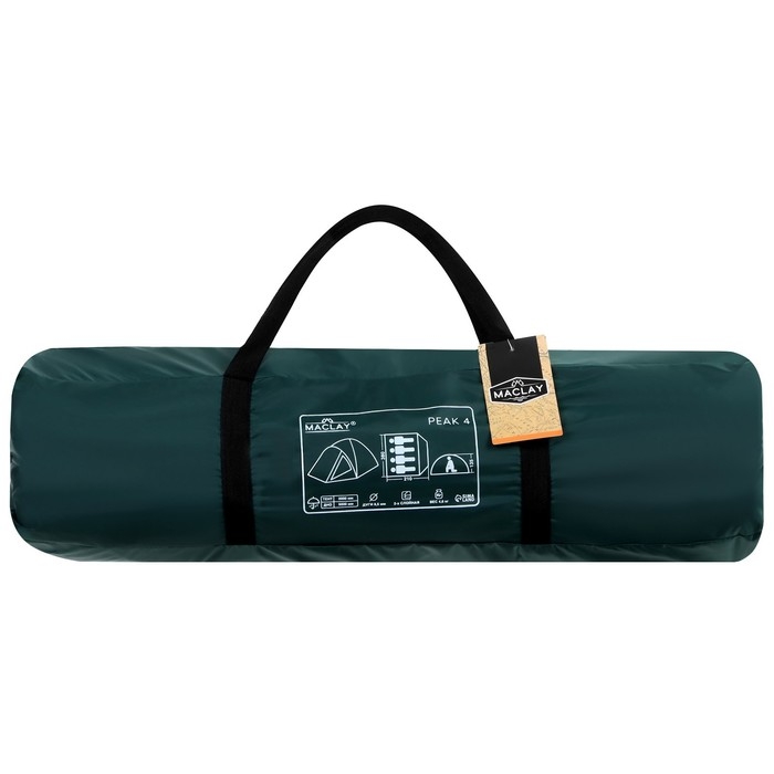 Палатка туристическая, трекинговая maclay PEAK 4, 4-местная, с тамбуром