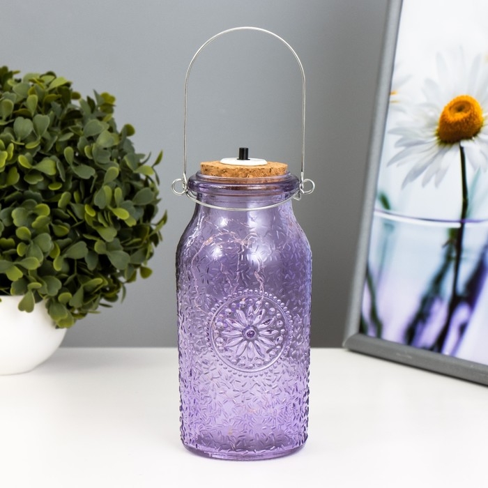 Ночник Ночник "Деллос" LED от батареек фиолетовый 7х7х17,5 см RISALUX