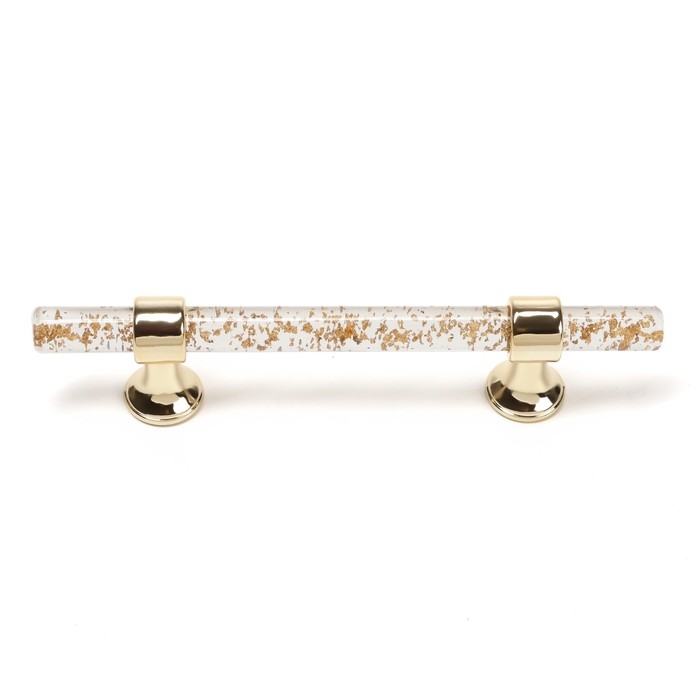 Ручка скоба CAPPIO PK106, м/о 96 мм, D=12 мм, пластик, цвет прозрачно-золотой/золото Ручка скоба CAPPIO PK106, м/о 96 мм, D=12 мм, пластик, цвет прозрачно-золотой/золото