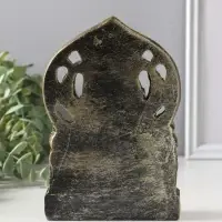 Сувенир полистоун "Ганеша на резном троне" золотая бронза 4х11,7х17,3 см