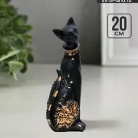 Фигурка полистоун &laquo;Кошка&raquo;, чёрная, 20&times;8 см