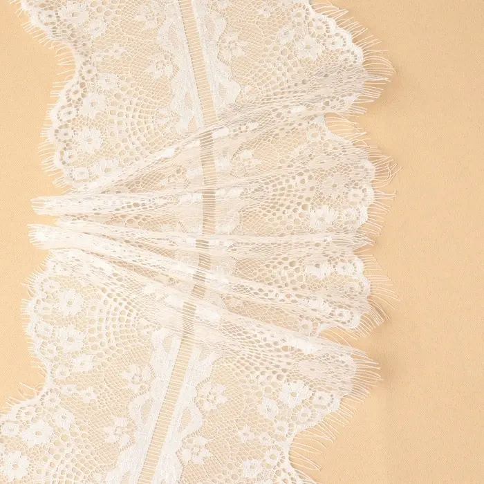 Кружево реснички, 195 мм, 3&plusmn;0.5 м, белое