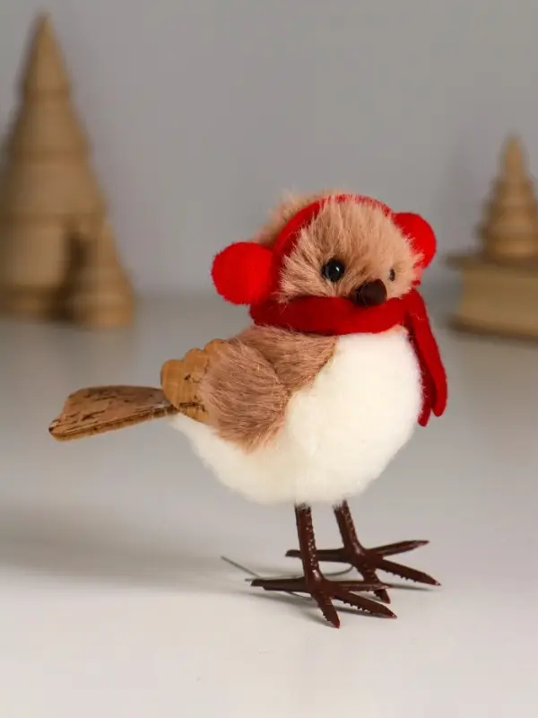 Сувенир "Птичка в наушниках и шарфике" 9,5х5,5х10,5 см