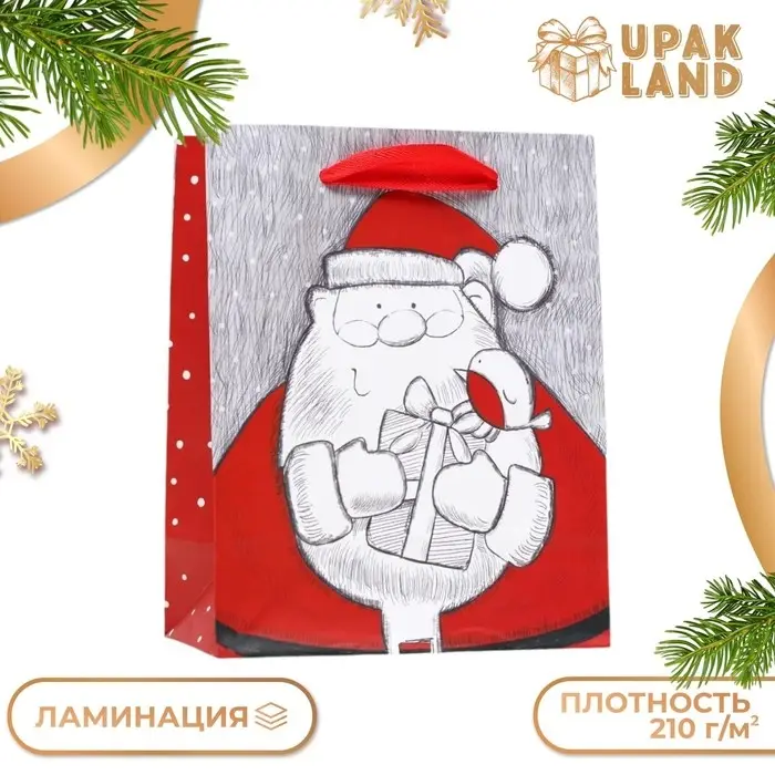 Пакет ламинированный «Подарки Деда Мороза» 11,5 х 14,5 х 6 см Пакет ламинированный «Подарки Деда Мороза» 11,5 х 14,5 х 6 см